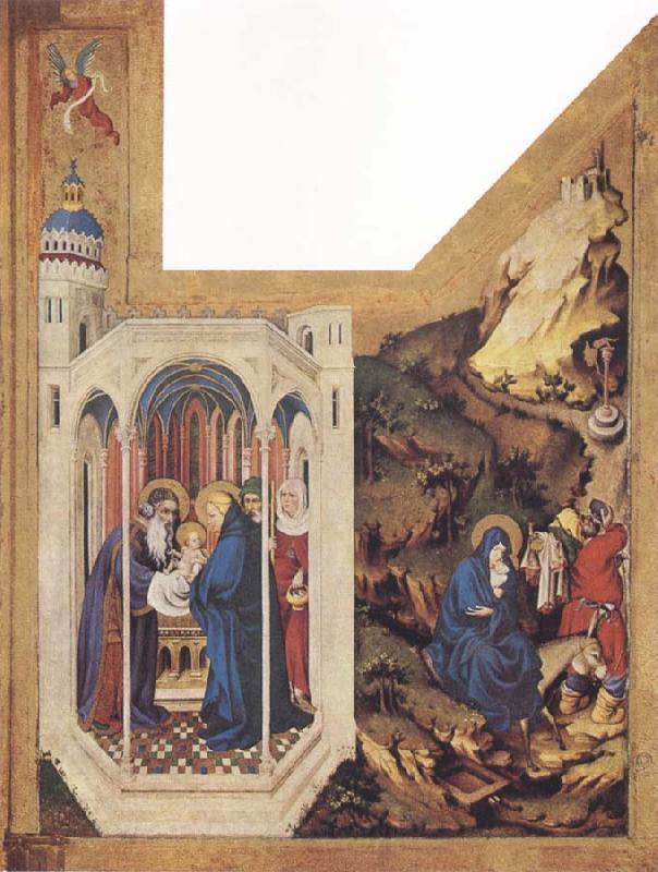 BROEDERLAM, Melchior The Presentation in the Temple and The Flight to Egypt